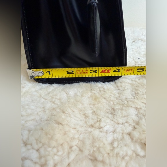 VTG Leather School Florence Black Crossbody Bag Gold Hardware Italy Monogramed - Picture 15 of 16